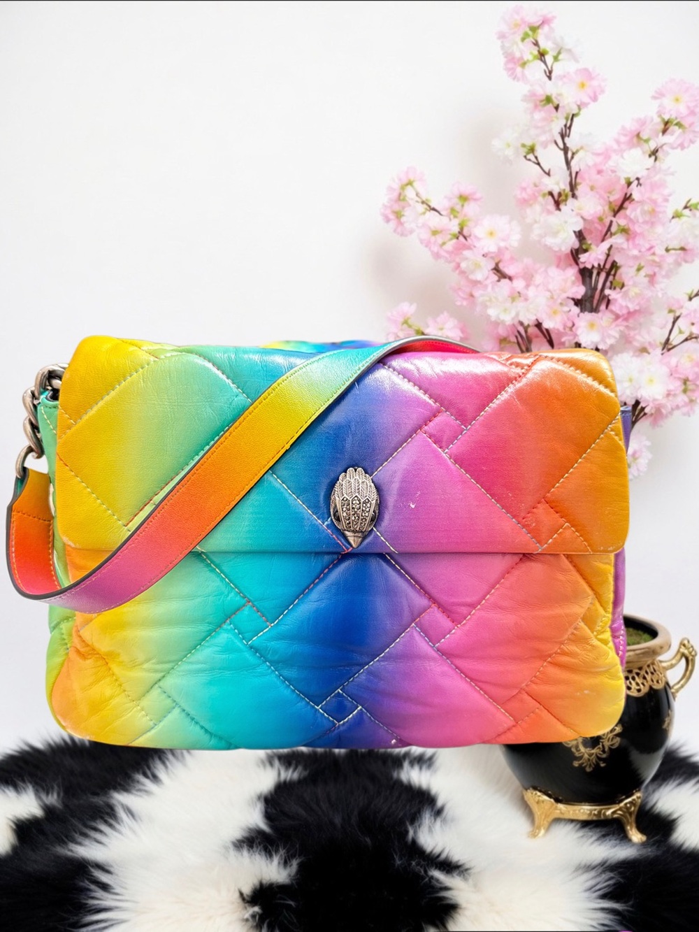 KURT GEIGER LARGE KENSINGTON OMBRÉ LEATHER BAG